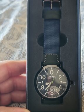 Elevon Navy Canvas Strap Watch - Blue Dial